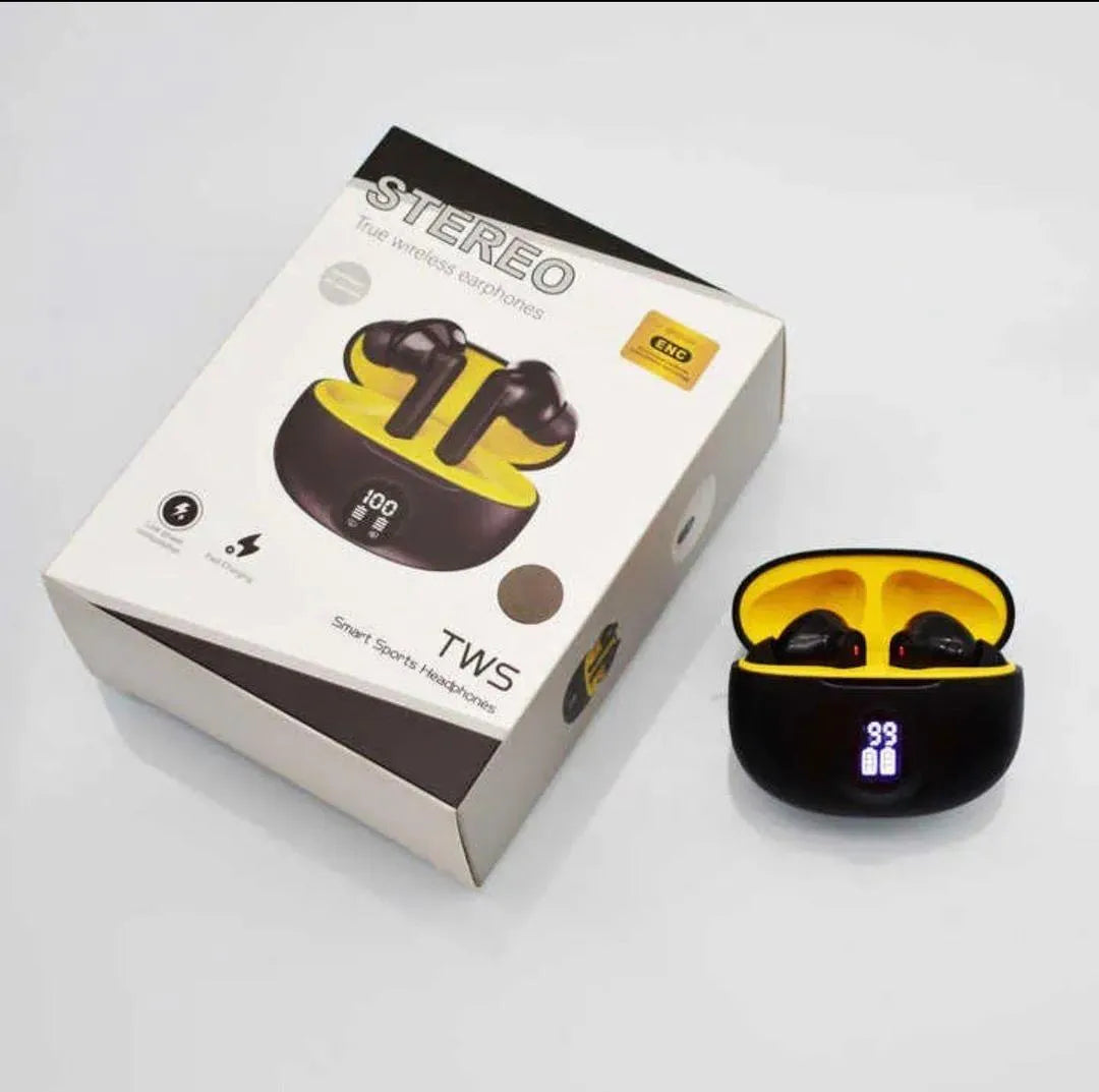 Earbuds black and yellow combination