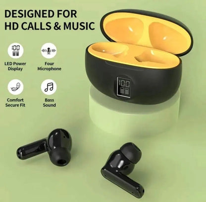 Earbuds black and yellow combination